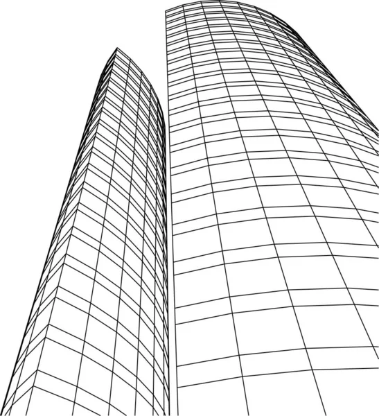 Linhas Abstratas Desenho Conceito Arte Arquitetônica Formas Geométricas Mínimas — Vetor de Stock