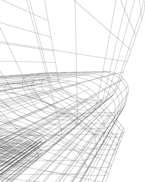 Linee Disegno Astratte Nel Concetto Arte Architettonica Forme Geometriche Minime — Vettoriale Stock