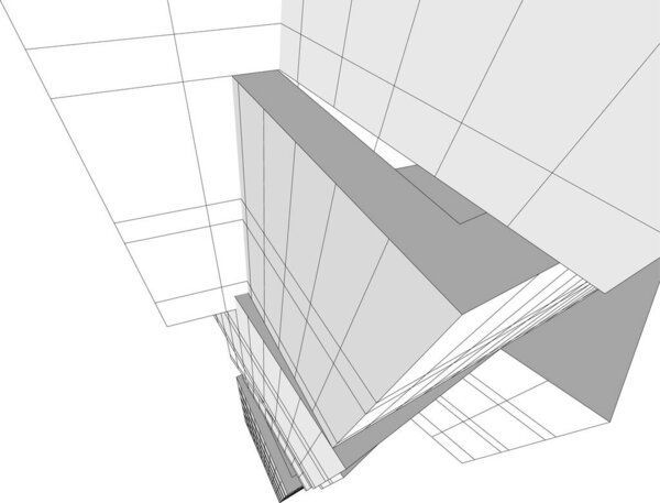 Abstract drawing lines in architectural art concept, minimal geometrical shapes. 