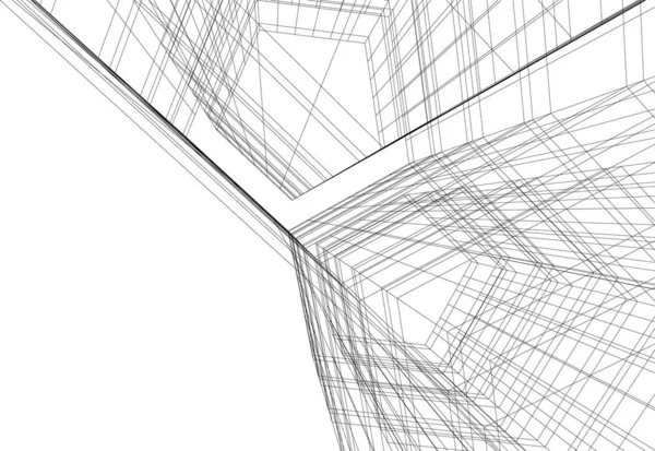 Líneas Abstractas Dibujo Concepto Arte Arquitectónico Formas Geométricas Mínimas — Archivo Imágenes Vectoriales