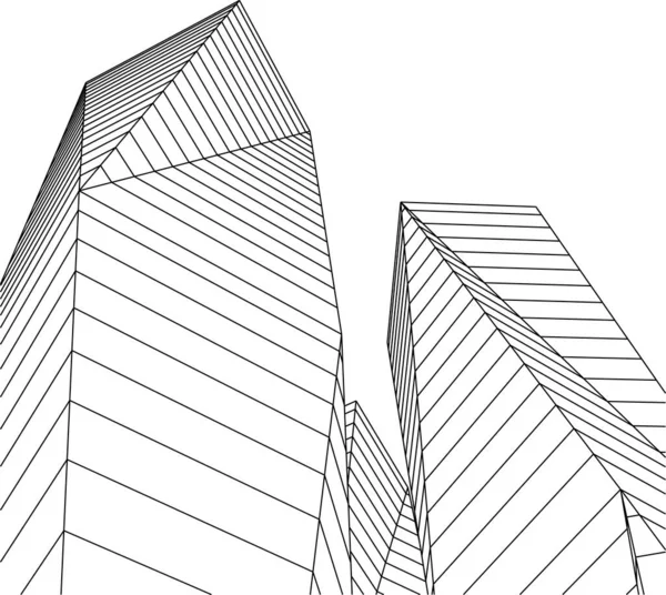 Formas Geométricas Mínimas Linhas Arquitetônicas — Vetor de Stock