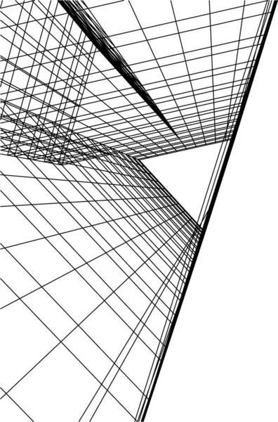 建築芸術の概念における抽象的な線や最小限の幾何学的形状 — ストックベクタ