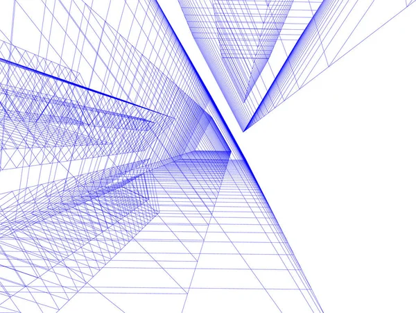 Abstraktní Kreslicí Čáry Architektonickém Pojetí Minimální Geometrické Tvary — Stockový vektor