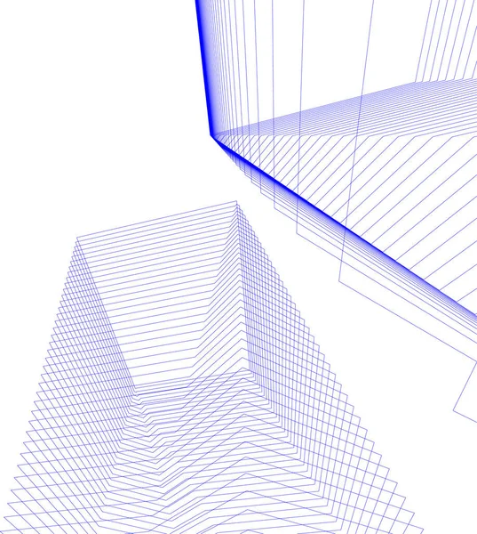 Linee Disegno Astratte Nel Concetto Arte Architettonica Forme Geometriche Minime — Vettoriale Stock