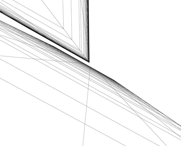 Lignes Dessin Abstraites Dans Concept Art Architectural Formes Géométriques Minimales — Image vectorielle