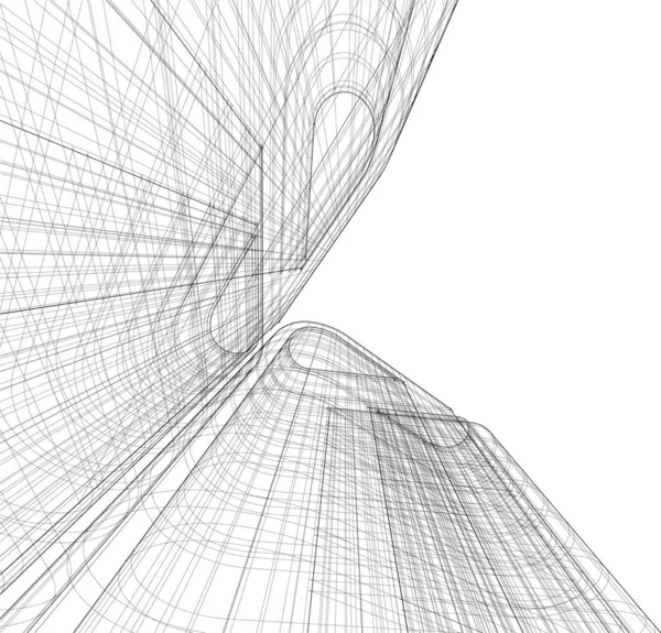 Mimari Sanat Konseptinde Soyut Çizgiler Minimum Geometrik Şekiller — Stok Vektör