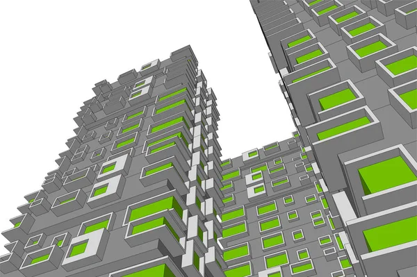 Abstracte Tekenlijnen Architectonisch Kunstconcept Minimale Geometrische Vormen — Stockvector