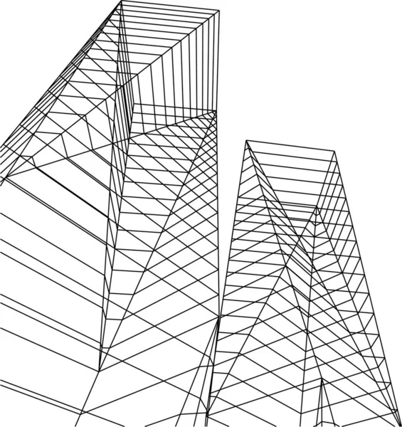 Minimale Geometrische Vormen Architectonische Lijnen — Stockvector