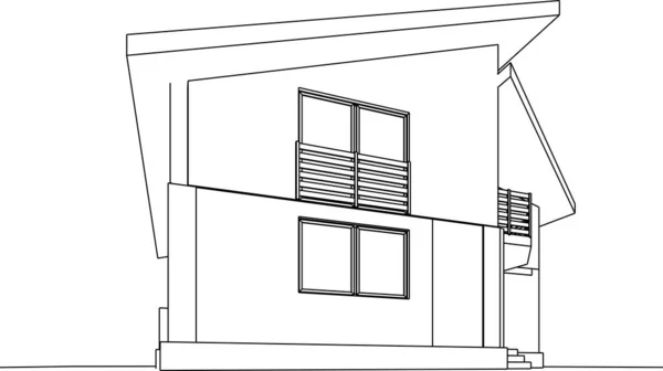 Abstrakcyjne Linie Rysunku Koncepcji Sztuki Architektonicznej Minimalne Kształty Geometryczne — Wektor stockowy