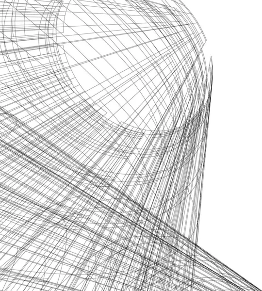 Líneas Abstractas Dibujo Concepto Arte Arquitectónico Formas Geométricas Mínimas — Archivo Imágenes Vectoriales