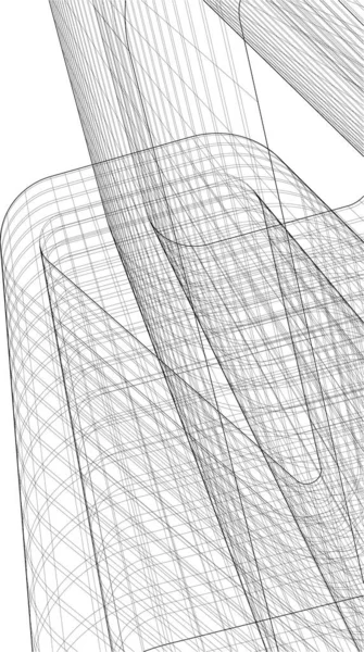 Formas Geométricas Mínimas Linhas Arquitetônicas — Vetor de Stock