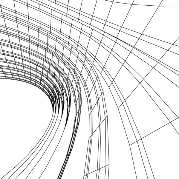 Abstrakte Zeichnungslinien Architektonischen Kunstkonzept Minimale Geometrische Formen — Stockvektor