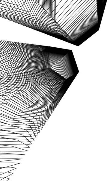 Lignes Dessin Abstraites Dans Concept Art Architectural Formes Géométriques Minimales — Image vectorielle