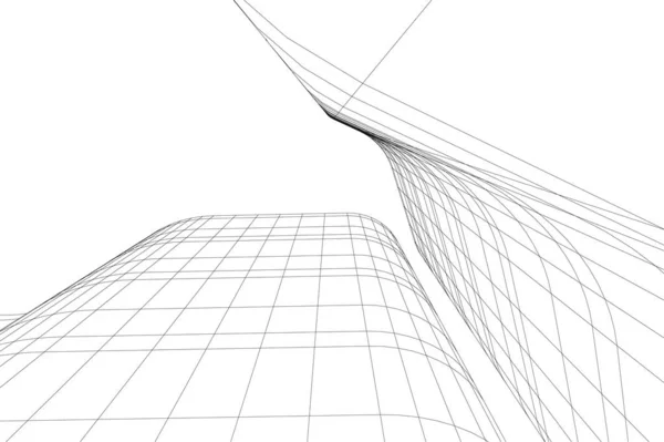 Linhas Abstratas Desenho Conceito Arte Arquitetônica Formas Geométricas Mínimas — Vetor de Stock