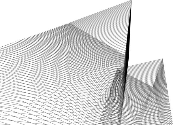 Lignes Dessin Abstraites Dans Concept Art Architectural Formes Géométriques Minimales — Image vectorielle