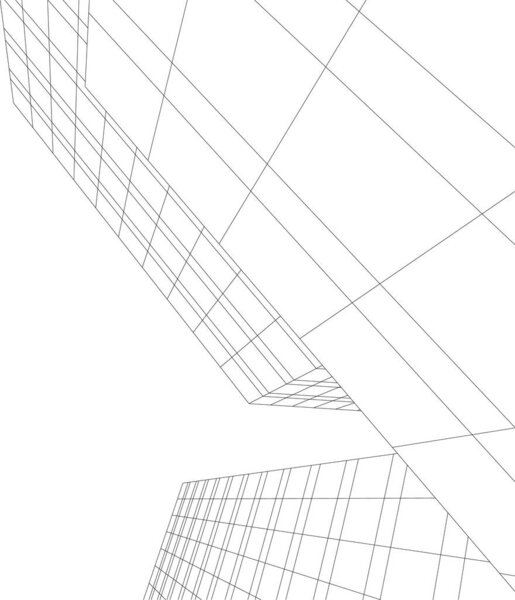 Abstract drawing lines in architectural art concept, minimal geometrical shapes. 