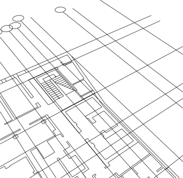 абстрактные чертежи в архитектурном искусстве, минимальные геометрические формы. 