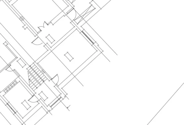 Líneas Abstractas Dibujo Concepto Arte Arquitectónico Formas Geométricas Mínimas — Vector de stock