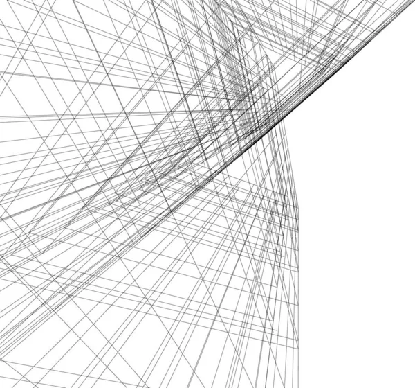 Abstrakte Zeichnungslinien Architektonischen Kunstkonzept Minimale Geometrische Formen — Stockvektor