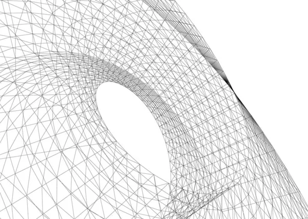 Linhas Abstratas Desenho Conceito Arte Arquitetônica Formas Geométricas Mínimas — Vetor de Stock