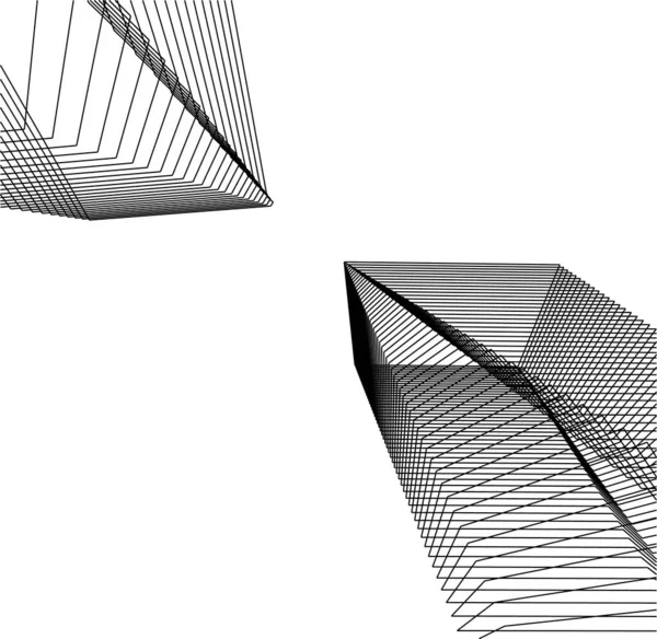 Minimale Geometrische Vormen Architectonische Lijnen — Stockvector