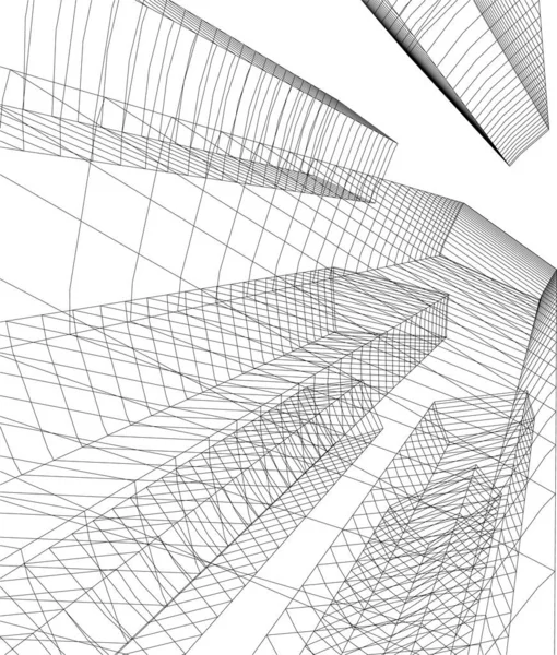 Abstrakcyjne Linie Rysunku Koncepcji Sztuki Architektonicznej Minimalne Kształty Geometryczne — Wektor stockowy