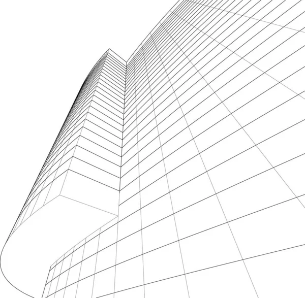 Lignes Dessin Abstraites Dans Concept Art Architectural Formes Géométriques Minimales — Image vectorielle