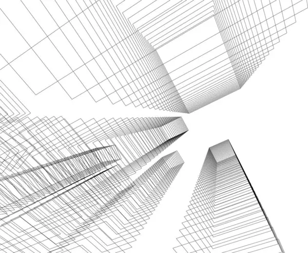 Lignes Dessin Abstraites Dans Concept Art Architectural Formes Géométriques Minimales — Image vectorielle