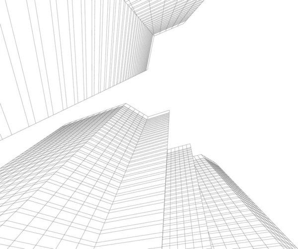 Linhas Abstratas Desenho Conceito Arte Arquitetônica Formas Geométricas Mínimas —  Vetores de Stock