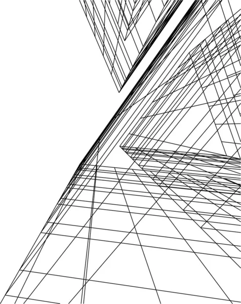 建築芸術の概念における抽象的な線や最小限の幾何学的形状 — ストックベクタ