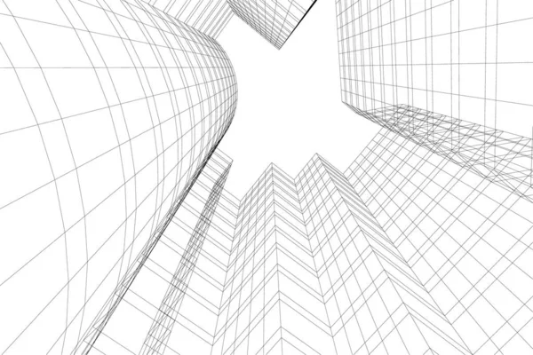 Lignes Dessin Abstraites Dans Concept Art Architectural Formes Géométriques Minimales — Image vectorielle