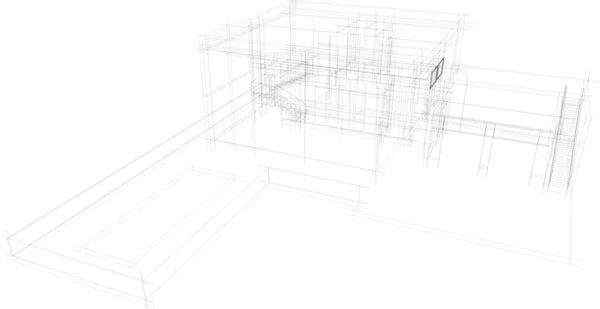 Lignes Dessin Abstraites Dans Concept Art Architectural Formes Géométriques Minimales — Image vectorielle