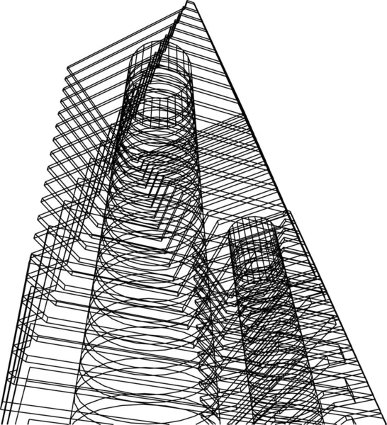 Linhas Abstratas Desenho Conceito Arte Arquitetônica Formas Geométricas Mínimas — Vetor de Stock