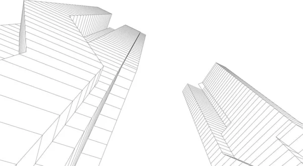 Líneas Abstractas Dibujo Concepto Arte Arquitectónico Formas Geométricas Mínimas — Archivo Imágenes Vectoriales