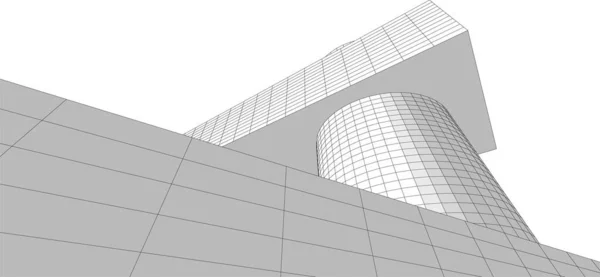 Mimari Sanat Konseptinde Soyut Çizgiler Minimum Geometrik Şekiller — Stok Vektör