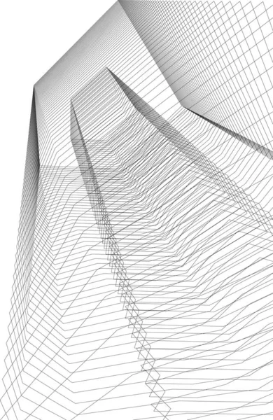 Lignes Dessin Abstraites Dans Concept Art Architectural Formes Géométriques Minimales — Image vectorielle