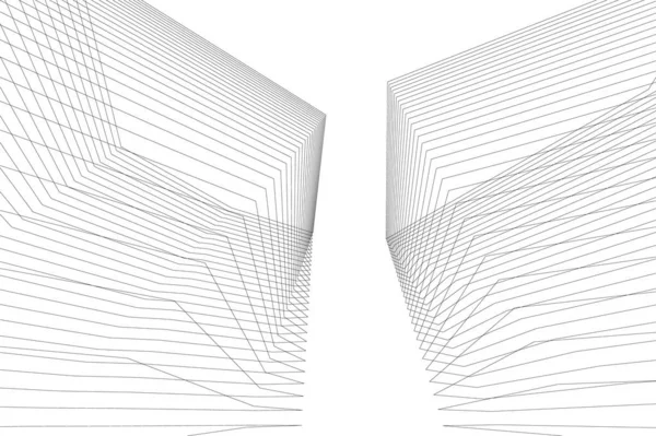 Formas Geométricas Mínimas Líneas Arquitectónicas — Vector de stock