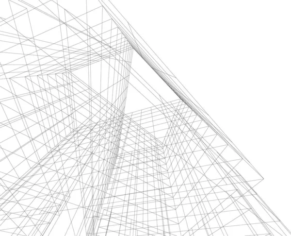 Linhas Abstratas Desenho Conceito Arte Arquitetônica Formas Geométricas Mínimas —  Vetores de Stock