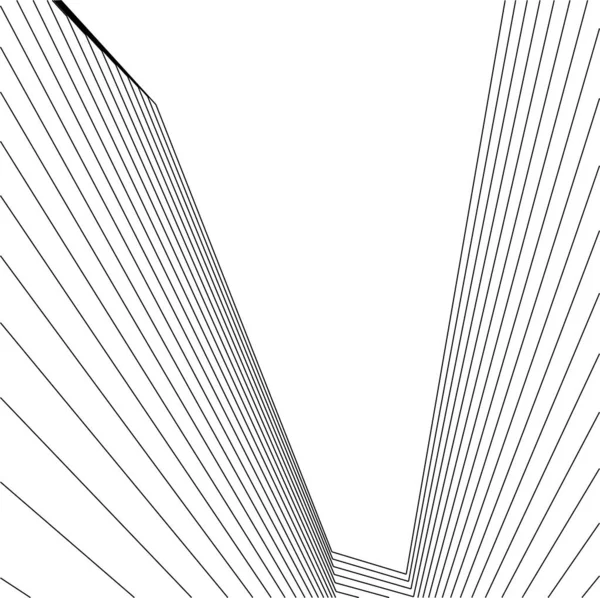 最小限の幾何学的形状建築線 — ストックベクタ