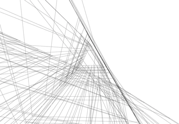 Абстрактные Чертежи Архитектурном Искусстве Минимальные Геометрические Формы — стоковый вектор