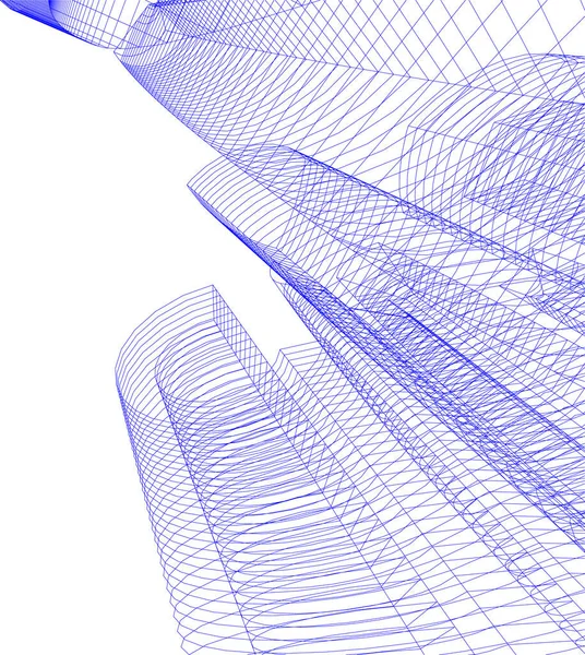 Linhas Abstratas Desenho Conceito Arte Arquitetônica Formas Geométricas Mínimas —  Vetores de Stock