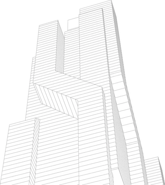 Abstrakte Zeichnungslinien Architektonischen Kunstkonzept Minimale Geometrische Formen — Stockvektor