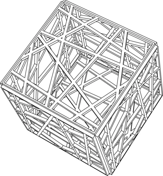 Mimari Sanat Konseptinde Soyut Çizgiler Minimum Geometrik Şekiller — Stok Vektör