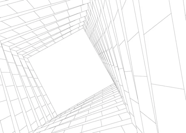 Linhas Abstratas Desenho Conceito Arte Arquitetônica Formas Geométricas Mínimas — Vetor de Stock