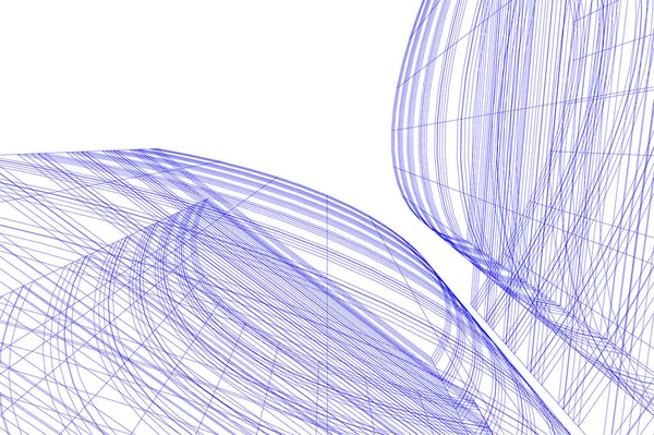 Abstracte Tekenlijnen Architectonisch Kunstconcept Minimale Geometrische Vormen — Stockvector