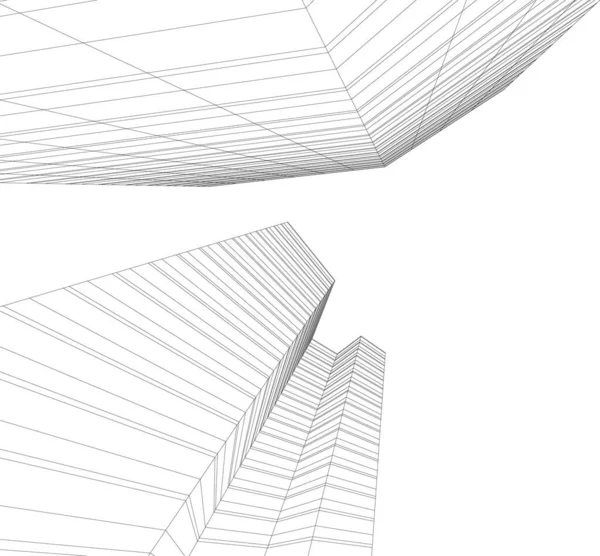 Linhas Abstratas Desenho Conceito Arte Arquitetônica Formas Geométricas Mínimas — Vetor de Stock