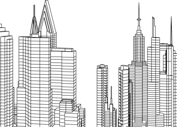 Abstrakcyjne Linie Rysunku Koncepcji Sztuki Architektonicznej Minimalne Kształty Geometryczne — Wektor stockowy