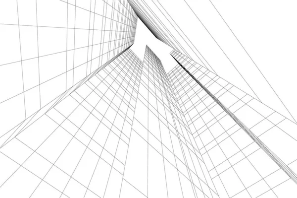 Linhas Abstratas Desenho Conceito Arte Arquitetônica Formas Geométricas Mínimas — Vetor de Stock