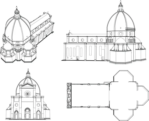 Líneas Abstractas Dibujo Concepto Arte Arquitectónico Formas Geométricas Mínimas — Archivo Imágenes Vectoriales