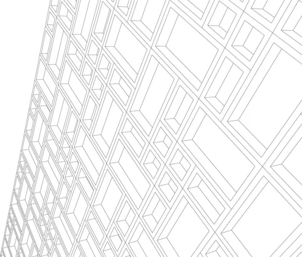 Abstrakcyjne Linie Rysunku Koncepcji Sztuki Architektonicznej Minimalne Kształty Geometryczne — Wektor stockowy